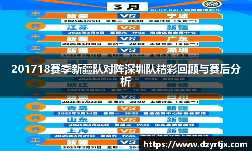 201718赛季新疆队对阵深圳队精彩回顾与赛后分析
